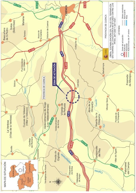 Mapa autovía A40