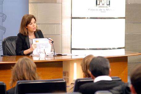 22/02/2013. Consejo de Ministros: Soraya Sáenz de Santamaría. La vicepresidenta, ministra de la Presidencia y portavoz, Soraya Sáenz de Sant...