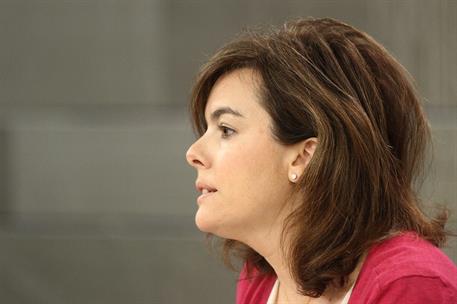 10/05/2013. Consejo de Ministros: Soraya Sáenz de Santamaría. La vicepresidenta, ministra de la Presidencia y portavoz del Gobierno, Soraya ...