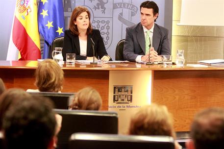 12/07/2013. Consejo de Ministros: Sáenz de Santamaría y Soria. La vicepresidenta, ministra de la Presidencia y Portavoz, Soraya Sáenz de San...