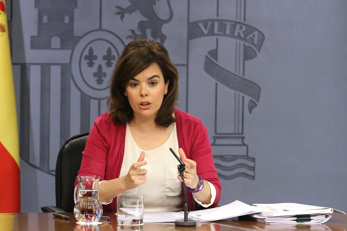 10/05/2013. Consejo de Ministros: Soraya Sáenz de Santamaría. La vicepresidenta, ministra de la Presidencia y portavoz del Gobierno, Soraya ...