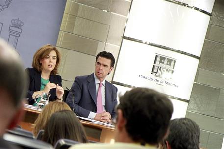 6/06/2014. Consejo de Ministros: Sáenz de Santamaría y Soria. Soraya Sáenz de Santamaría, vicepresidenta del Gobierno, ministra de la Presid...