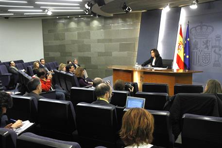 4/03/2016. Consejo de Ministros: Sáenz de Santamaría. La vicepresidenta del Gobierno en funciones, Soraya Sáenz de Santamaría, durante la ru...