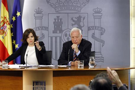 6/05/2016. Consejo de Ministros: Sáenz de Santamaría, García-Margallo. La vicepresidenta del Gobierno en funciones, Soraya Sáenz de Santamar...