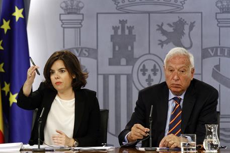 6/05/2016. Consejo de Ministros: Sáenz de Santamaría, García-Margallo. La vicepresidenta del Gobierno en funciones, Soraya Sáenz de Santamar...