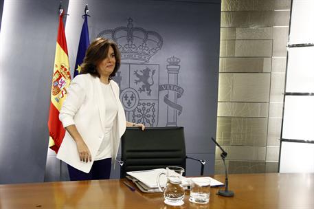 7/10/2016. Consejo de Ministros: Sáenz de Santamaría. La vicepresidenta, ministra de la Presidencia y portavoz del Gobierno en funciones, So...