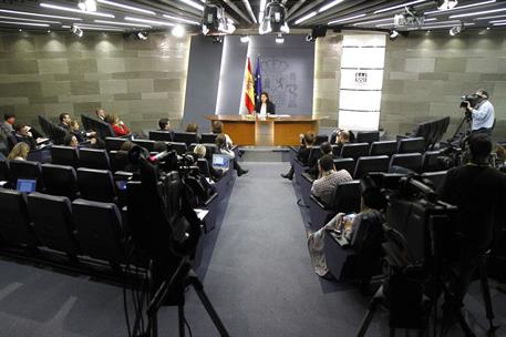 11/03/2016. Consejo de Ministros: Sáenz de Santamaría. La vicepresidenta del Gobierno en funciones, Soraya Sáenz de Santamaría, durante la r...