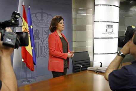 20/05/2016. Consejo de Ministros: Sáenz de Santamaría. La vicepresidenta del Gobierno en funciones, Soraya Sáenz de Santamaría, a su llegada...
