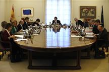 Mesa del Consejo de Ministros con sus integrantes