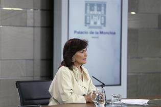 La vicepresidenta del Gobierno y ministra de la Presidencia, Relaciones con las Cortes e Igualdad, Carmen Calvo.