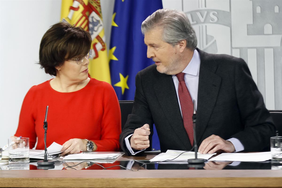 26/01/2018. Consejo de Ministros: Sáenz de Santamaría y Méndez de Vigo. La vicepresidenta del Gobierno, ministra de la Presidencia y para la...