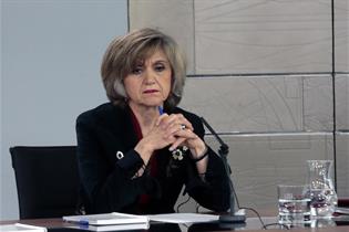 La ministra Carcedo durante la rueda de prensa posterior al Consejo de Ministros