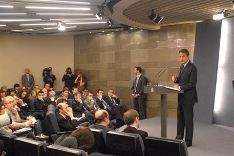 30/12/2010. El presidente hace balance de la acción de Gobierno en 2010. El presidente del Gobierno, José Luis Rodríguez Zapatero, durante l...