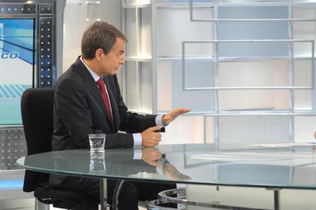 6/10/2010. Entrevista del presidente del Gobierno a Telecinco. El presidente del Gobierno, José Luis Rodríguez Zapatero, en un momento de la...
