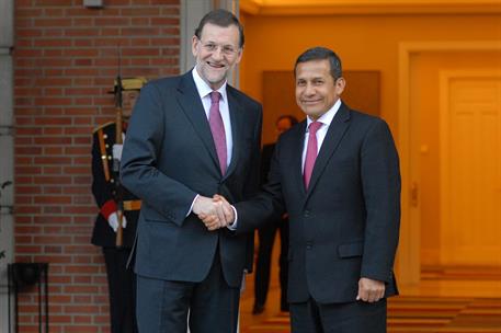25/01/2012. El presidente del Gobierno recibe al presidente de Perú. El presidente del Gobierno Mariano Rajoy, recibe en el Palacio de La Mo...