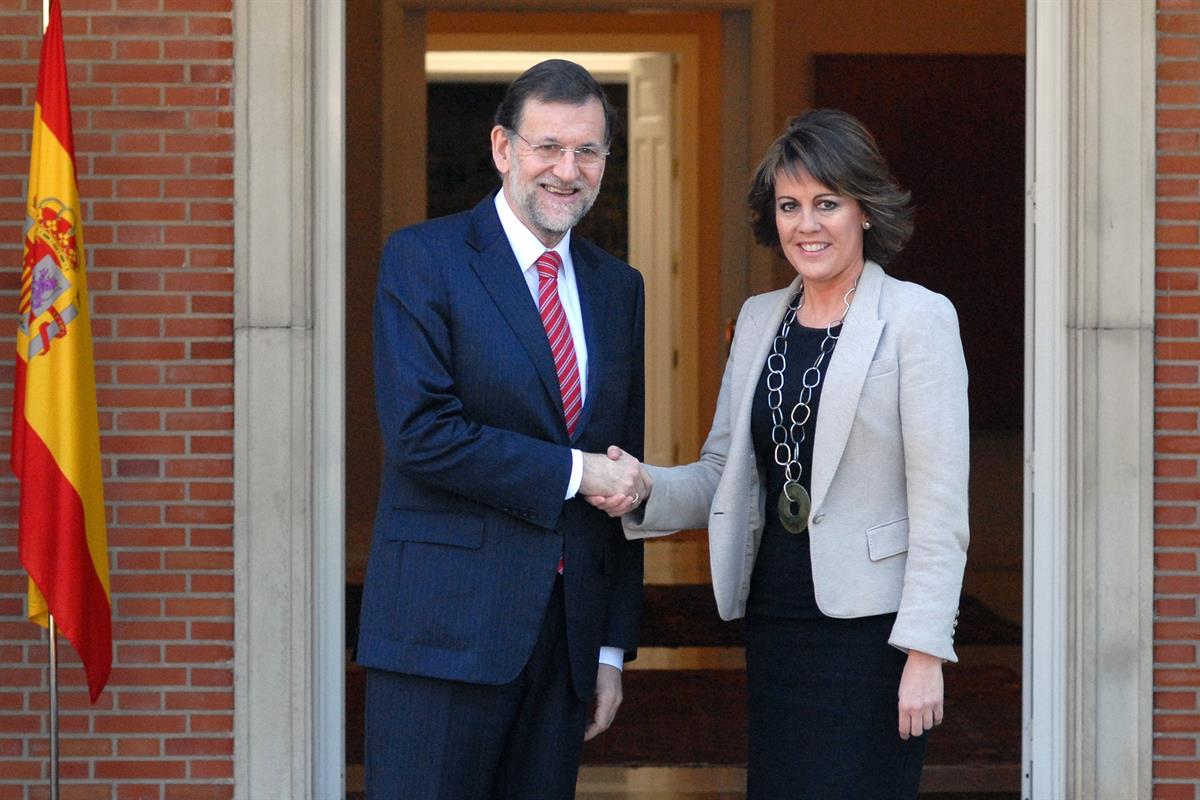29/02/2012. Mariano Rajoy recibe a Yolanda Barcina. El presidente del Gobierno, Mariano Rajoy,recibe en La Moncloa a la presidenta de la Com...