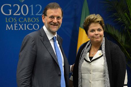 19/06/2012. Rajoy con la presidenta brasileña, Dilma Rousseff. El presidente del Gobierno posa con la presidenta de la República de Brasil, ...
