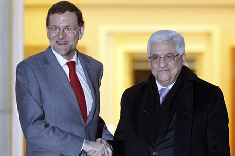 18/12/2012. El presidente recibe al presidente de la Autoridad Nacional Palestina. El presidente del Gobierno, Mariano Rajoy, recibe en La M...