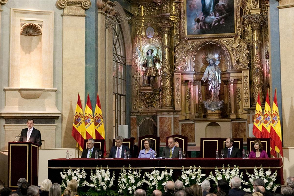 19/03/2012. El presidente asiste al bicentenario de la Constitución. El presidente del Gobierno, Mariano Rajoy, durante su intervención en l...