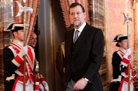 6/01/2012. El presidente asiste a la celebración de la Pascua Militar. El presidente del Gobierno, Mariano Rajoy, a su llegada al Palacio Re...