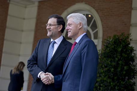 21/05/2013. Rajoy recibe a Bill Clinton. El presidente del Gobierno, Mariano Rajoy, ha recibido en La Moncloa al ex presidente de los Estado...