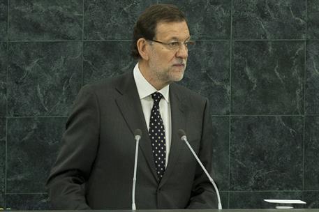 25/09/2013. Rajoy asiste a la Asamblea General de la ONU. El presidente del Gobierno, Mariano Rajoy, durante su intervención ante la Asamble...