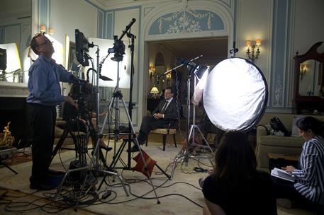 25/09/2013. Rajoy asiste a la Asamblea General de la ONU. El presidente del Gobierno, Mariano Rajoy, durante la grabación de una entrevista ...