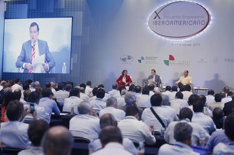 7/12/2014. Rajoy en el X Encuentro Empresarial Iberoamericano. El presidente del Gobierno, Mariano Rajoy, durante el X Encuentro Empresarial...
