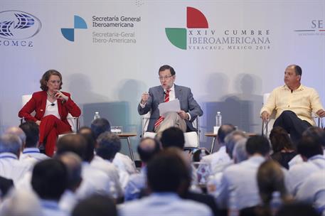 7/12/2014. Rajoy en el X Encuentro Empresarial Iberoamericano. El presidente del Gobierno, Mariano Rajoy, durante el X Encuentro Empresarial...
