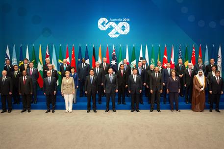 15/11/2014. Foto de familia de la Cumbre del G-20. Foto de familia de los jefes de Estado y de Gobierno asistentes a la cumbre del G-20 que ...