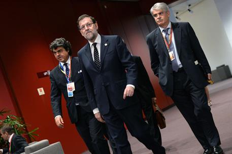 16/07/2014. Rajoy asiste al Consejo Europeo. El presidente del Gobierno a su llegada a la reunión del Consejo Europeo celebrado en Bruselas.