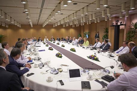 16/07/2014. Rajoy asiste al Consejo Europeo. El presidente en la reunión de trabajo con motivo del Consejo Europeo celebrado en Bruselas.