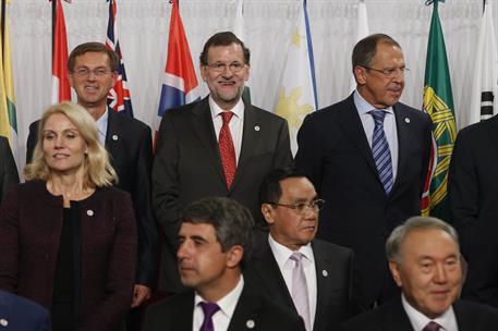 16/10/2014. Rajoy asiste a la Cumbre ASEM (Europa-Asia). El presidente del Gobierno, Mariano Rajoy, posa en la foto de familia de la Cumbre ...