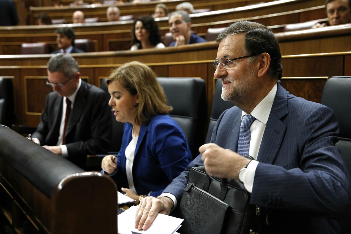 17/09/2014. Sesión de control al Gobierno en el Congreso. El presidente del Gobierno, Mariano Rajoy, durante la sesión de control al Gobiern...