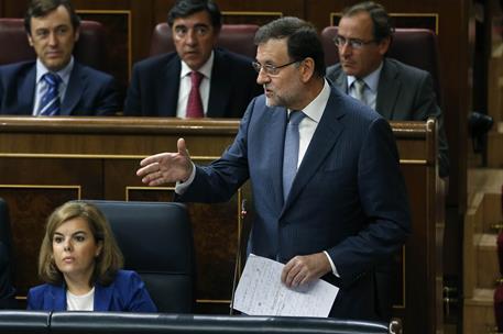 17/09/2014. Sesión de control al Gobierno en el Congreso. El presidente del Gobierno, Mariano Rajoy, interviene en el Congreso de los Diputa...