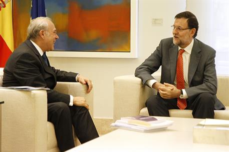 25/07/2014. Rajoy recibe al secretario general de la OCDE, Ángel Gurría. El presidente del Gobierno recibe en La Moncloa al secretario gener...