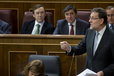 26/11/2014. Rajoy asiste a la sesión de control al Gobierno. El presidente del Gobierno, Mariano Rajoy, durante su intervención ante el Plen...