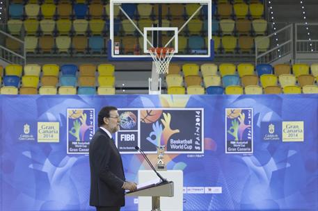 15/03/2014. Rajoy inaugura el polideportivo "Gran Canaria Arena". El presidente del Gobierno, Mariano Rajoy, durante su intervención en el a...