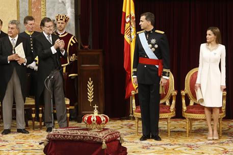 19/06/2014. Rajoy en la proclamación de SM el Rey don Felipe VI. El presidente del Gobierno, Mariano Rajoy, en la ceremonia de juramento y p...