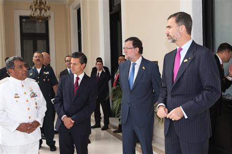 8/12/2014. Felipe VI, Mariano Rajoy y Peña Nieto. El Rey Felipe VI, el presidente del Gobierno, Mariano Rajoy y el presidente de México, Peñ...