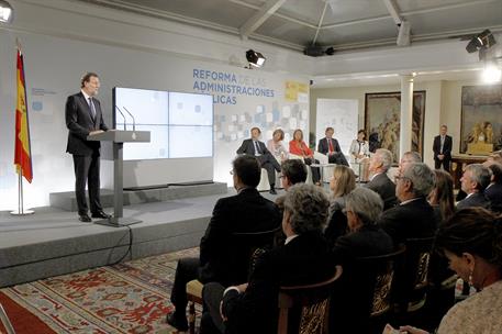 18/09/2014. Presentación del informe CORA. El presidente del Gobierno, Mariano Rajoy, interviene en la presentación del informe anual de la ...