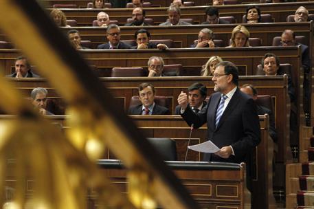 8/10/2014. Rajoy asiste a la sesión de control al Gobierno. El presidente del Gobierno, Mariano Rajoy, interviene en la sesión de control al...