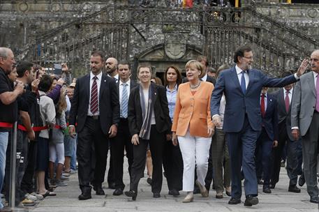 25/08/2014. Rajoy y Merkel visitan la Catedral de Santiago de Compostela. El presidente del gobierno, Mariano Rajoy, visita la Catedral de S...