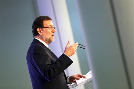 15/07/2014. El Presidente interviene en el Club Antares de Sevilla. El Presidente del Gobierno, Mariano Rajoy, interviene en la conferencia ...