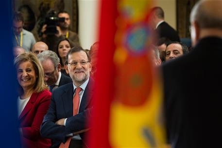1/10/2015. Rajoy presenta el Marco de Actuación para las Personas Mayores. El presidente del Gobierno, Mariano Rajoy, durante el acto de cel...