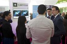 El presidente del Gobierno, Mariano Rajoy, visita el Foro Internacional de Contenidos Digitales (Foto: Pool Moncloa)