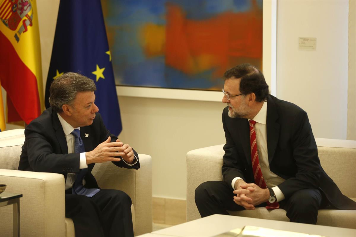 3/03/2015. Reunión de Rajoy y Santos en La Moncloa. El presidente del Gobierno español, Mariano Rajoy y el presidente de la República de Col...