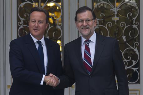 4/09/2015. Mariano Rajoy recibe a David Cameron. El presidente del Gobierno, Mariano Rajoy, recibe al primer ministro del Reino Unido, David...