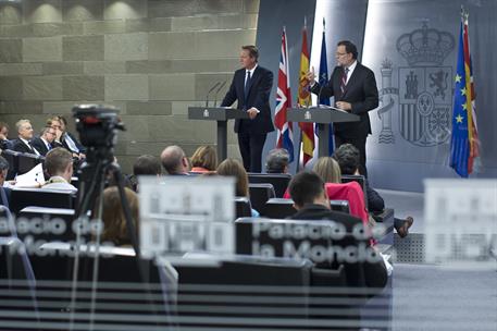 4/09/2015. Mariano Rajoy recibe a David Cameron. El presidente del Gobierno y el primer ministro del Reino Unido durante la rueda de prensa ...