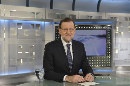 6/07/2015. Entrevista de Rajoy en Telecinco. El presidente del Gobierno, Mariano Rajoy, durante la entrevista que Pedro Piqueras le hace en Telecinco